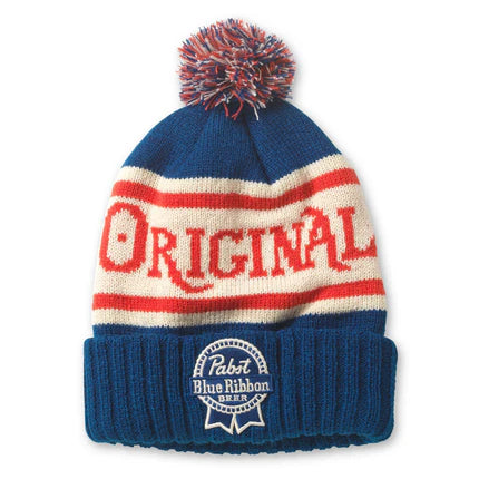 Pabst Blue Ribbon Pillow Knit Pom-Pom Beanie