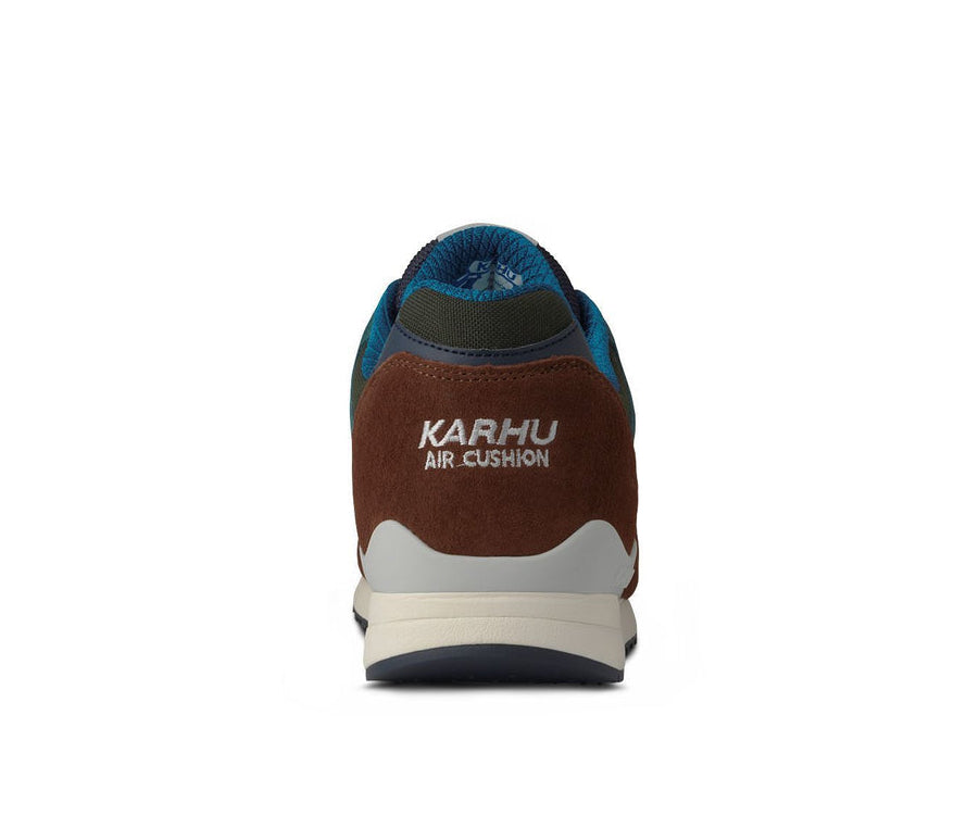 A brown and teal sneaker from Karhu.