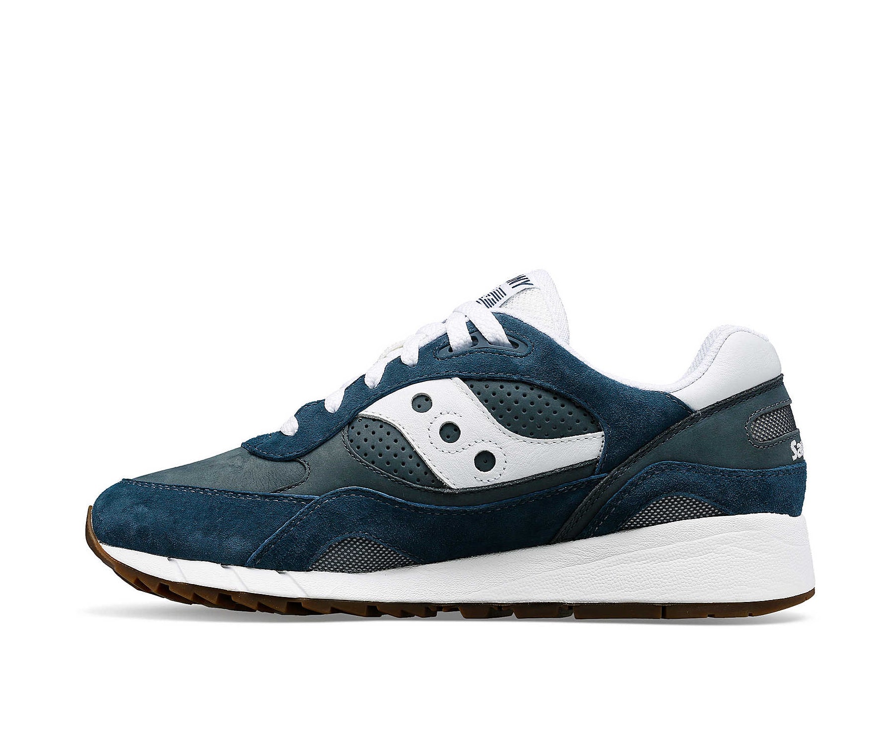 A cerulean blue sneaker with white accents from Saucony.