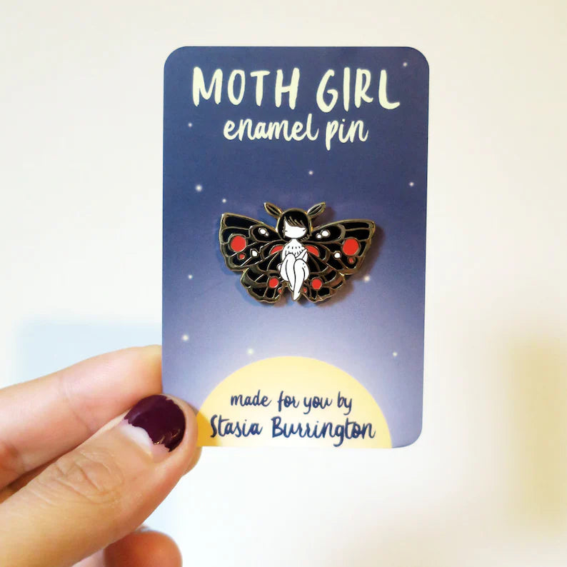Moth Girl Pin